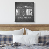 Rustiek krijtbord stijl bruiloft uitgerekt canvas (Insitu (Slaapkamer))