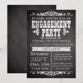 Rustiek krijtbord  verlovingsfeest kaart (Voorkant / Achterkant)