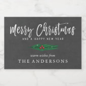 Rustiek krijtbord Vrolijk kerstfeest Voedselcontainer Etiket (Enkel label)