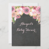 Rustiek Krijtbord Waterverf Bloemen Baby shower Kaart (Voorkant)