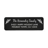 Rustiek krijtbord winter vakantie dennenadres etiket (Voorkant)