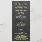 Rustiek krijtbord zonnebloemen bruiloft programma programmakaart (Achterkant)