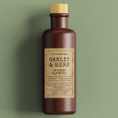 Rustiek Kruid Saus Olie Fles Label Wijn Etiket