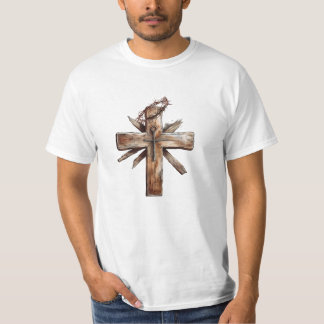Rustiek kruis met doornenkroon t-shirt
