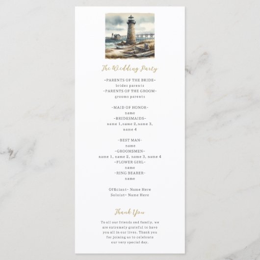 Rustiek kustvuurtoren badstrand programma programmakaart (Achterkant)