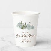 Rustiek Laat het avontuur beginnen Baby shower Papieren Bekers (Achterkant)