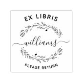 Rustiek laat script familienaam ex libris boek zelfinktende stempel (Design)