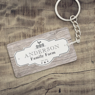 Rustiek Label Grens Familie Boerderij Sleutelhanger