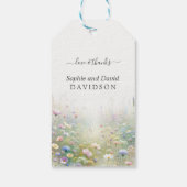 Rustiek Land Aquarel Wildbloemen Bruiloft Cadeaulabel (Achterkant)