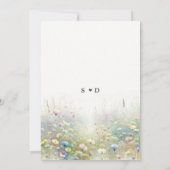 Rustiek Land Aquarel Wildbloemen Bruiloft Kaart (Achterkant)