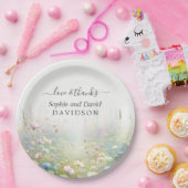 Rustiek Land Aquarel Wildbloemen Bruiloft Papieren Bordje (Feest)