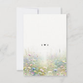 Rustiek Land Aquarel Wildbloemen Bruiloft RSVP Kaartje (Achterkant)