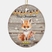 Rustiek land baby eerste kerstvos keramisch ornament (Links)