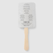 Rustiek Land Bark Berk Tree Trouwprogramma Handwaaier (Achterkant)