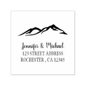 Rustiek land bergen bruiloft bruid en bruidegom  zelfinktende stempel (Design)