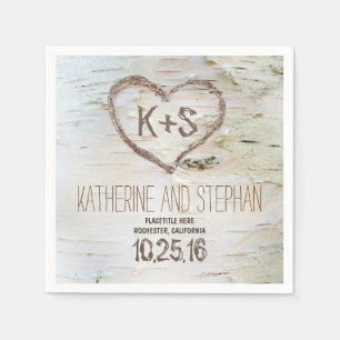 rustiek land berk bast papier servetten