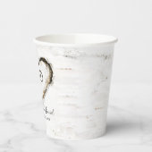 Rustiek Land Berk Boom Bark Liefde Hart Romantisch Papieren Bekers (Links)