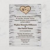 Rustiek Land Berk Boom Hart bruiloft uitnodiging (Voorkant)