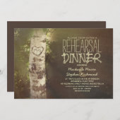 Rustiek land berk boom repetitie diner kaart (Voorkant / Achterkant)