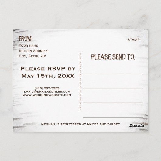 Rustiek Land Berk Hart initiaal vrijgezellenfeest Briefkaart (Achterkant)