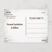 Rustiek Land Berk Hart initialen Save The Date Briefkaart (Achterkant)