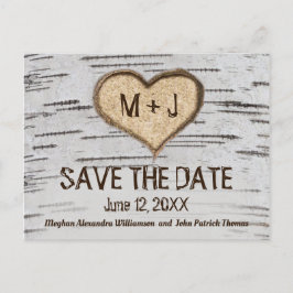 Rustiek Land Berk Hart initialen Save The Date Briefkaart