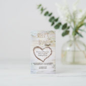 Rustiek Land Berk Tree Hart Carving Visitekaartje (Staand voorkant)