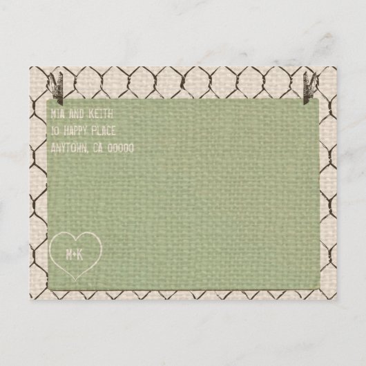 Rustiek land Bewaar de datum Aankondigingskaart (Achterkant)