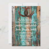 Rustiek Land Blauwgroen Schuur Hout Hoefijzer Brui Kaart (Voorkant)