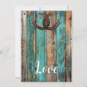 Rustiek Land Blauwgroen Schuur Hout Hoefijzer Brui Kaart (Achterkant)