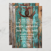 Rustiek Land Blauwgroen Schuur Hout Hoefijzer Brui Kaart (Voorkant / Achterkant)