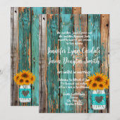 Rustiek Land Blauwgroen Schuur Hout Zonnebloem Mas Kaart (Voorkant / Achterkant)