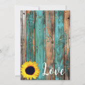 Rustiek Land Blauwgroen Schuur Houten Zonnebloem B Kaart (Achterkant)