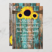 Rustiek Land Blauwgroen Schuur Houten Zonnebloem B Kaart (Voorkant / Achterkant)