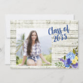 Rustiek Land Bloemen Afstuderen Kaart (Voorkant)