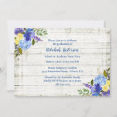 Rustiek Land Bloemen Afstuderen Kaart (Achterkant)