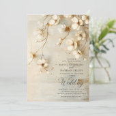 Rustiek Land Bloemen Bruiloft Kaart (Staand voorkant)