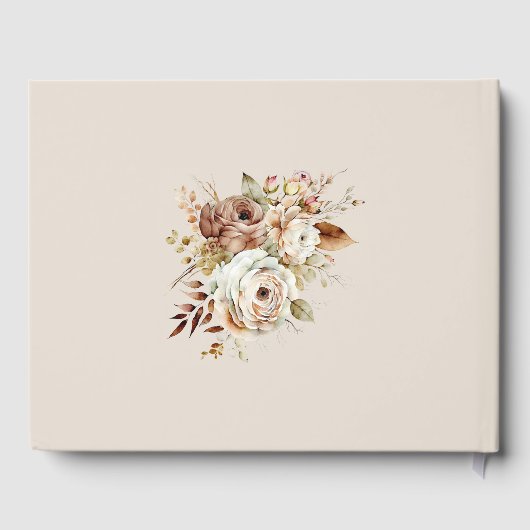 Rustiek Land Bloemen Bruin Neutraal Bruiloft Gastenboek (Achterkant)