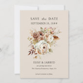 Rustiek Land Bloemen en Verloving Foto Bruiloft Save The Date (Voorkant)