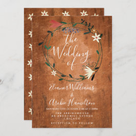 Rustiek Land Bloemen Garland bruiloft uitnodiging