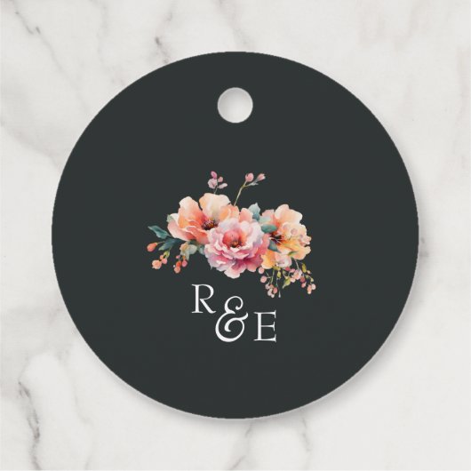 Rustiek Land Bloemen Goud Lijst Bruiloft Dank u Bedankjes Labels (Achterkant)