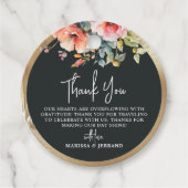 Rustiek Land Bloemen Goud Lijst Bruiloft Dank u Bedankjes Labels (Voorkant)