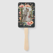 Rustiek Land Bloemen Sage Groen Huwelijksprogramma Handwaaier (Achterkant)