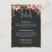 Rustiek Land Bloemen Sage Groene Bruiloft Details Informatiekaartje (Voorkant)
