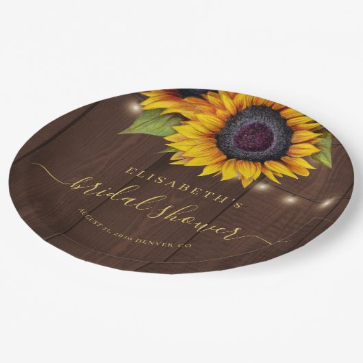 Rustiek land bloemenelegant vrijgezellenfeest papieren bordje (Gekanteld)