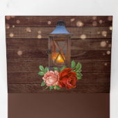  rustiek land bloemenhout lantaarn bruiloft drieluik uitnodiging (Binnenzijde eerst)