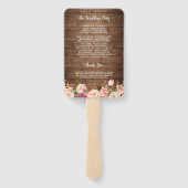 Rustiek land bloemenstring licht bruiloft programm handwaaier (Achterkant)