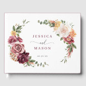 Rustiek Land Boho Herfst Bourgondië Bruiloft Gastenboek (Voorkant)