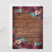 Rustiek Land Bourgondië Rode Marine Bloemen Bruilo Kaart (Achterkant)