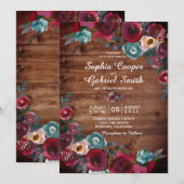 Rustiek Land Bourgondië Rode Marine Bloemen Bruilo Kaart (Voorkant / Achterkant)